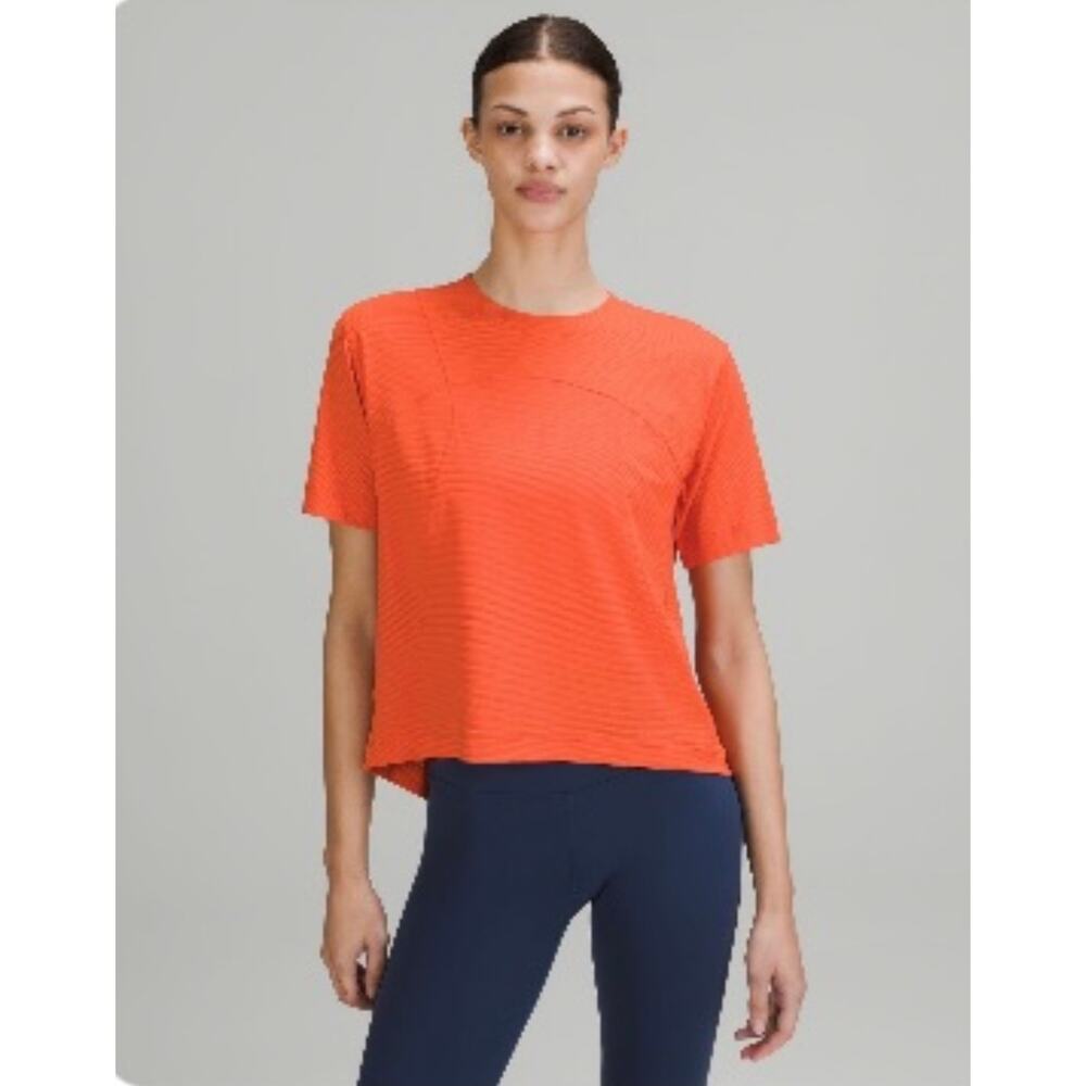 Lululemon Tough Training Crewneck T shirt Warm Coral Sz 6